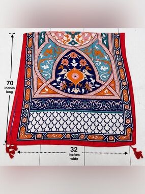 Mindful souls vibrant multi colored corner tassel scarf wrap meditation scarf